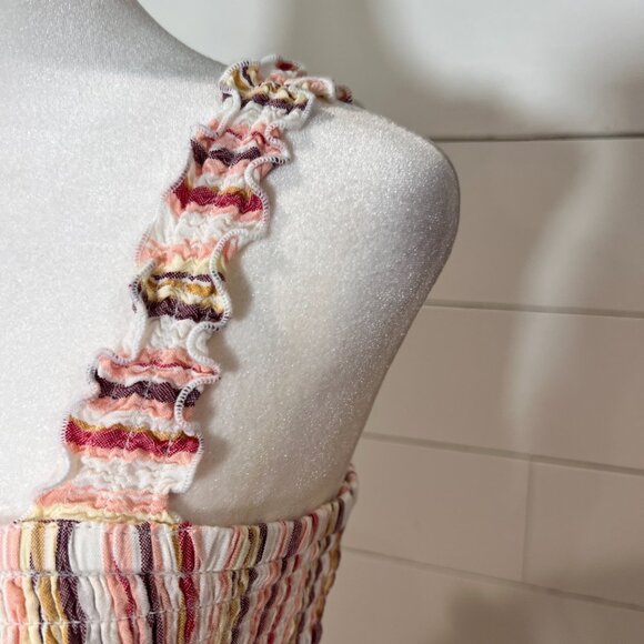 Arizona  Earth Toned Stripe Maxi Dress Size L - Picture 3 of 6